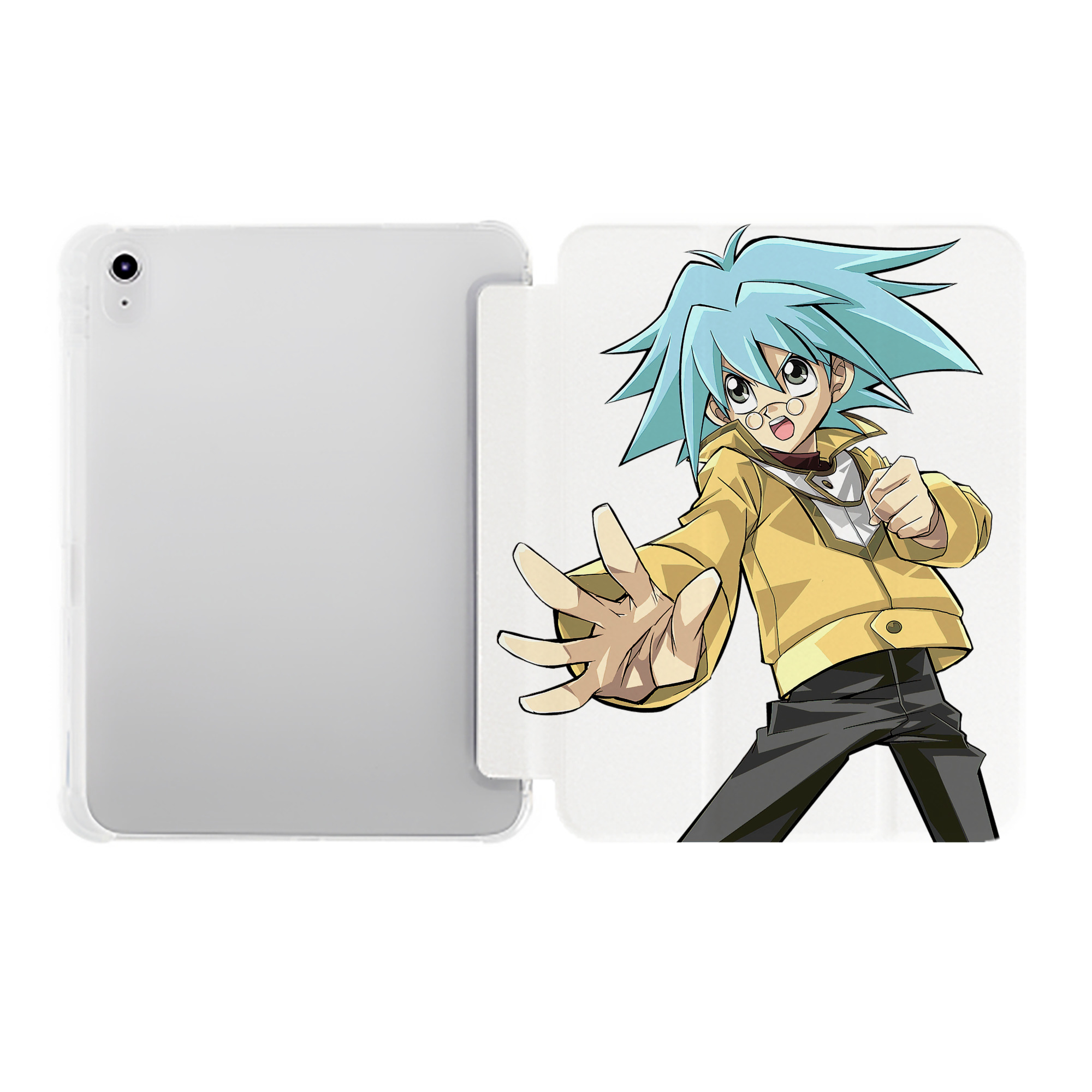 （画像用） 遊☆戯☆王 Yu-Gi-Oh! IPad ケース ペン収納付き 三つ折りスタンド PUレザー×シリコン 対応機種9.5/10.5/10.9インチ